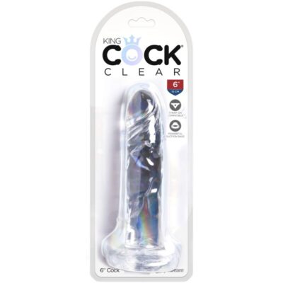 King cock clear - pênis realista 15,5 cm transparente king cock caliente. Pt