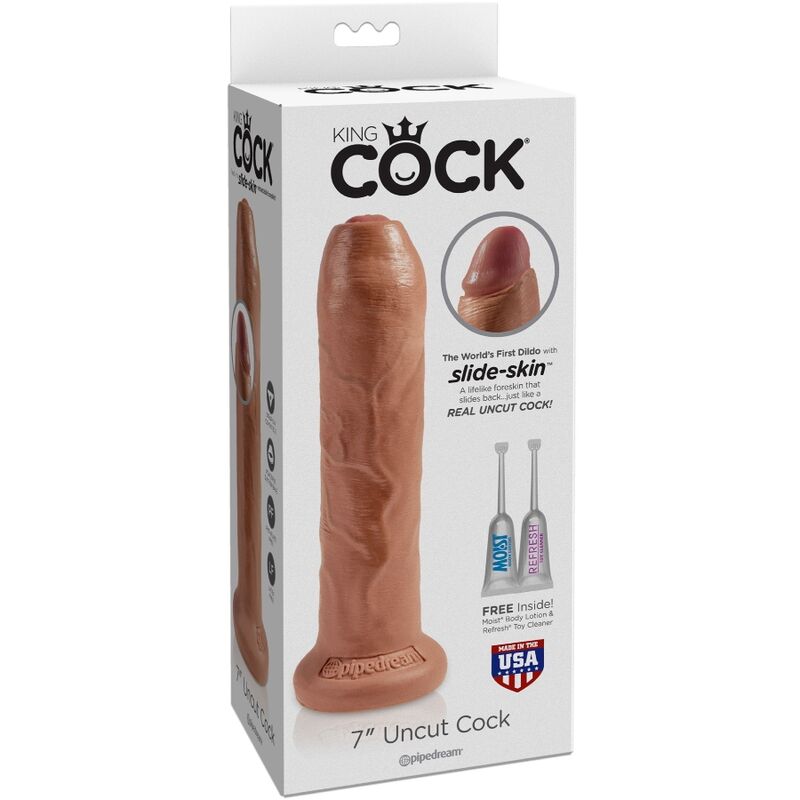 KING COCK - PÊNIS REALÍSTICO SEM CORTES 17,8 CM CARAMELO 3 King cock - pênis realístico sem cortes 17,8 cm caramelo - image 3