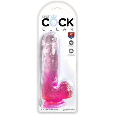 Alternative view of KING COCK CLEAR - PÊNIS REALISTA COM BOLAS 13,5 CM ROSA