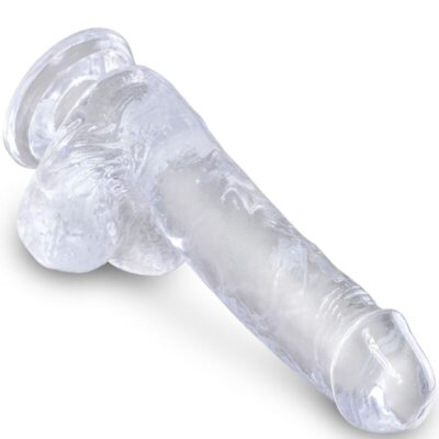 King cock clear - pênis realista com bolas 13,5 cm transparente king cock caliente. Pt