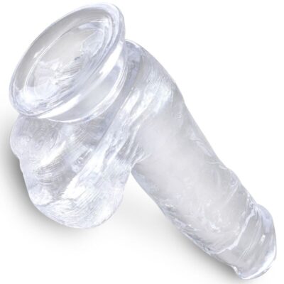 King cock clear - pênis realista com bolas 13,5 cm transparente king cock caliente. Pt