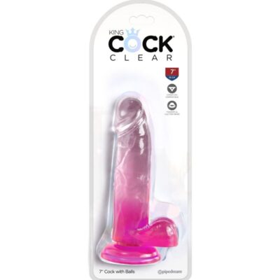 Alternative view of KING COCK CLEAR - PÊNIS REALISTA COM BOLAS 15,2 CM ROSA
