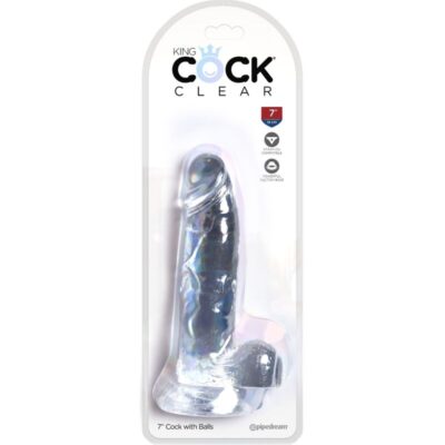 King cock clear - pênis realista com bolas 15,2 cm transparente king cock caliente. Pt