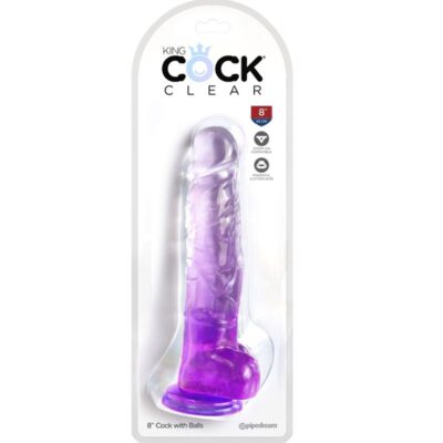 Alternative view of KING COCK CLEAR - PÊNIS REALISTA COM BOLAS 16,5 CM ROXO