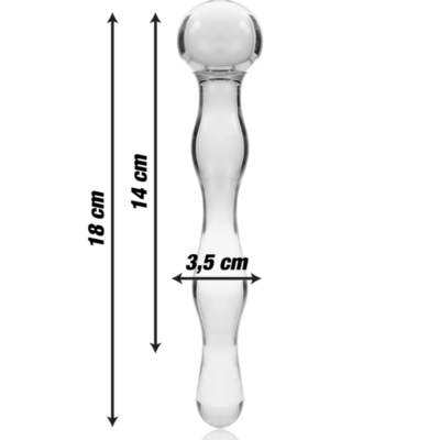 Nebula series by ibiza - modelo 13 dildo vidro borosilicado 18 x 3,5 cm transparente nebula series by ibiza caliente. Pt