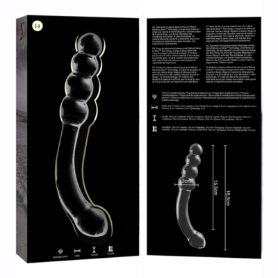 Nebula series by ibiza - modelo 14 dildo vidro borosilicado 18,5 x 3 cm transparente nebula series by ibiza caliente. Pt