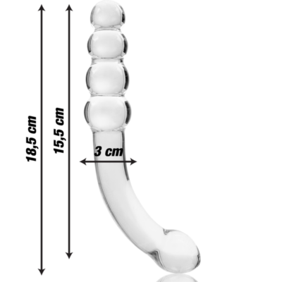 Nebula series by ibiza - modelo 14 dildo vidro borosilicado 18,5 x 3 cm transparente nebula series by ibiza caliente. Pt