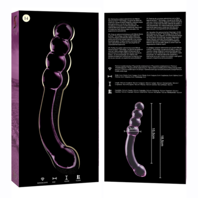 Nebula series by ibiza - modelo 14 dildo vidro borosilicado 18,5 x 3 cm rosa nebula series by ibiza caliente. Pt