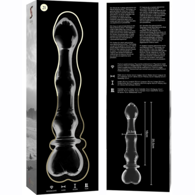 Nebula series by ibiza - modelo 21 dildo vidro borosilicado 20,5 x 3,5 cm transparente nebula series by ibiza caliente. Pt
