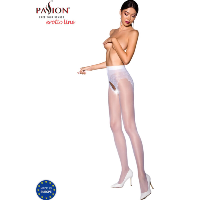 Passion - tiopen 006 stocking white 1/2 (30 den) passion woman garter & stock caliente. Pt
