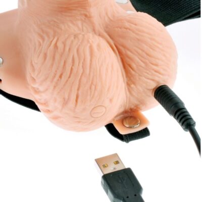 Fetish fantasy series - arnês ajustável com controle remoto pênis realista com testículos recarregáveis e vibrador 15 cm fetish fantasy series caliente. Pt