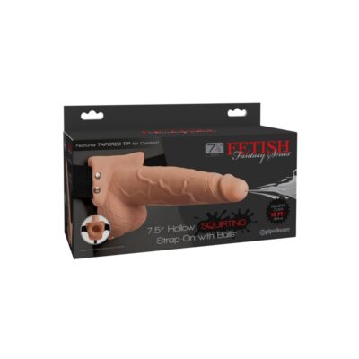 Fetish fantasy series - arnês ajustável pênis realístico com bolas squirting 19 cm fetish fantasy series caliente. Pt