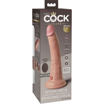 King cock elite - vibrador dildo realístico e controle remoto de silicone 17,8 cm king cock caliente. Pt