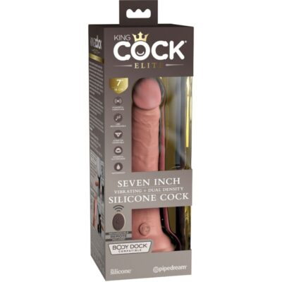 King cock elite - vibrador dildo realístico e controle remoto de silicone 17,8 cm king cock caliente. Pt