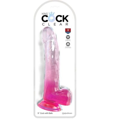 Alternative view of KING COCK CLEAR - DILDO COM TESTÍCULOS 20,3 CM ROSA