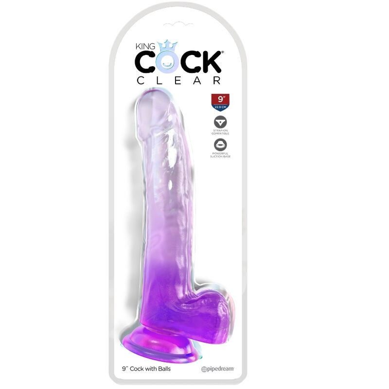 KING COCK CLEAR - DILDO COM TESTÍCULOS 20,3 CM ROXO 2 King cock clear - dildo com testículos 20,3 cm roxo - image 2