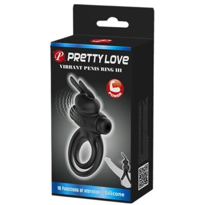 Pretty love - vibrador iii anel de coelho para pênis preto pretty love male caliente. Pt