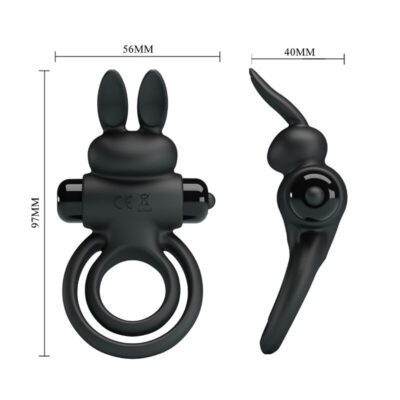 Pretty love - vibrador iii anel de coelho para pênis preto pretty love male caliente. Pt