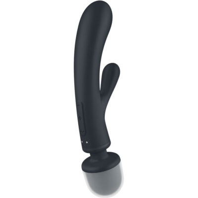 Alternative view of SATISFYER - TRIPLE LOVER RABBIT VIBRADOR MASSAGER CINZA