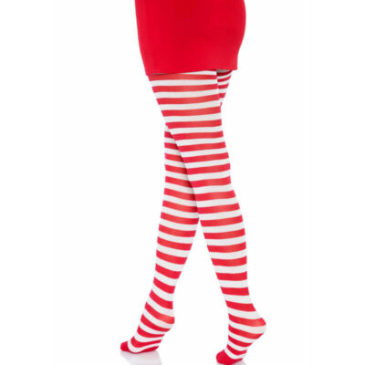 Leg avenue - calas listradas branca/vermelha leg avenue hosiery caliente. Pt