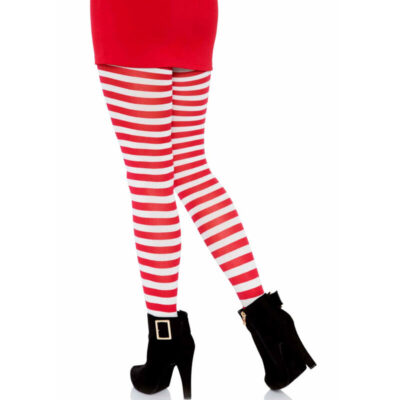 Leg avenue - calas listradas branca/vermelha leg avenue hosiery caliente. Pt