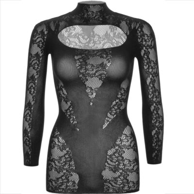 Leg avenue - mini vestido com renda manga comprida preto leg avenue dresses caliente. Pt