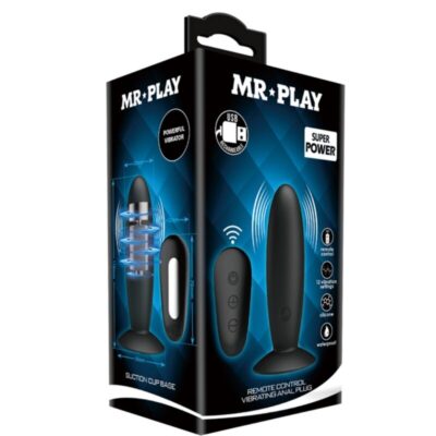 Mr play - plug anal com controle remoto vibrao preto mr play caliente. Pt