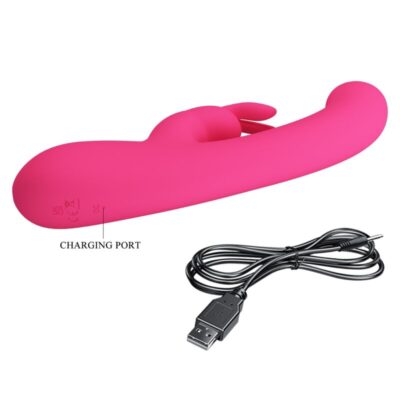 Pretty love - vibrador de coelho lamar e ponto g rosa pretty love led caliente. Pt