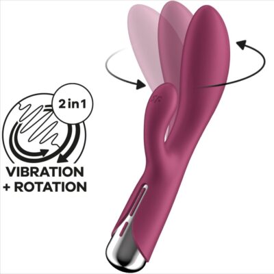 Satisfyer - coelho giratório 1 clitóris e estimulao de ponto g vermelho satisfyer vibrator caliente. Pt