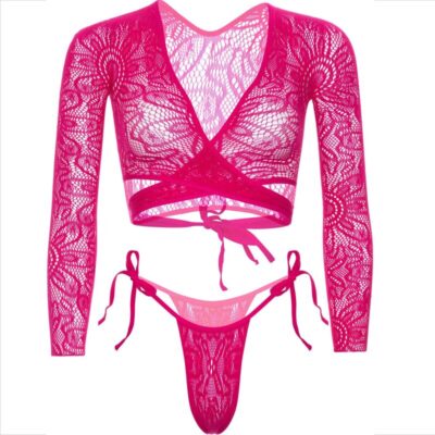 Leg avenue - top crop renda com tanga leg avenue sets caliente. Pt
