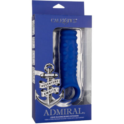 Admiral - capa para pênis com frisas silicone líquido azul calexotics caliente. Pt