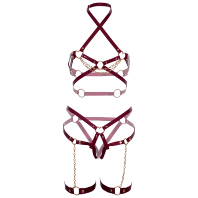 Leg avenue - harness bra & heart garter s leg avenue kink caliente. Pt