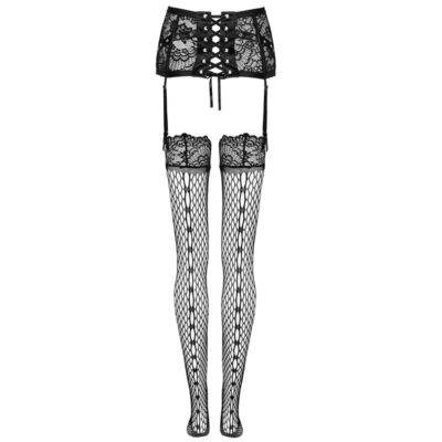 Livco corsetti fashion - cinta liga + meias pretas livco corsetti sets caliente. Pt