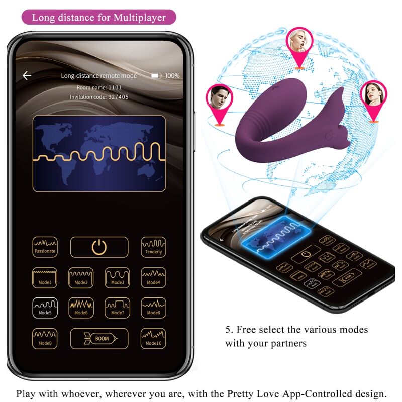 PRETTY LOVE - JAYLEEN VIBRADOR APP CONTROLE REMOTO ROXO 16 Pretty love - jayleen vibrador app controle remoto roxo - image 16