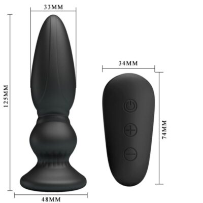 Mr play - plugue anal de controle remoto vibrador poderoso preto mr play caliente. Pt