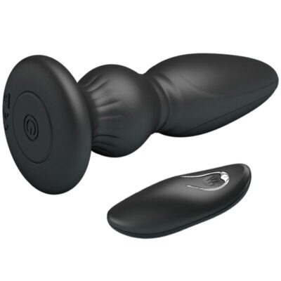 Mr play - plugue anal de controle remoto vibrador poderoso preto mr play caliente. Pt