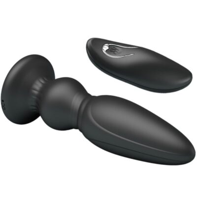 Mr play - plugue anal de controle remoto vibrador poderoso preto mr play caliente. Pt