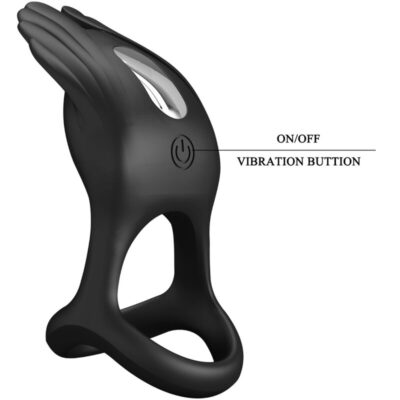 Pretty love - anel para pênis vibrante 7 vibraões silicone preto pretty love male caliente. Pt
