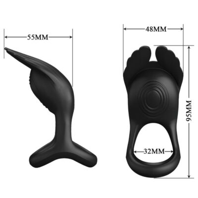Pretty love - anel para pênis vibrante 7 vibraões silicone preto pretty love male caliente. Pt