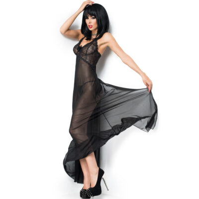 Chilirose - cr 3883 babydoll longo preto s/m chilirose babydolls caliente. Pt