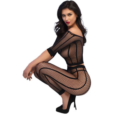 Chilirose - cr 4647 top e leggins preto s/m chilirose sets caliente. Pt