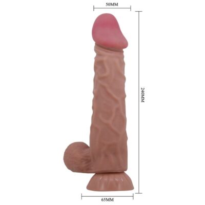 Pretty love - série sliding skin dildo realístico com ventosa deslizante pele marrom 24 cm pretty love high grade caliente. Pt