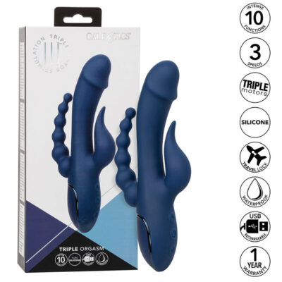 Alternative view of CALIFORNIA EXOTICS - VIBRADOR TRIPLO ORGASM AZUL