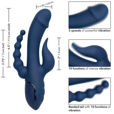 California exotics - vibrador triplo orgasm azul calexotics caliente. Pt