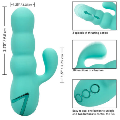 CALIFORNIA EXOTICS - VIBRADOR DEL MAR DIVA RABBIR AQUA GREEN POR CALIFORNIA DREAMING 21 California exotics - vibrador del mar diva rabbir aqua green por california dreaming calexotics caliente. Pt