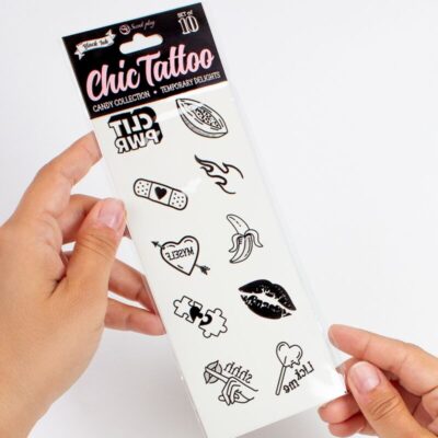 Secret play - conjunto de 10 tatuagens temporrias da coleo de doces secretplay caliente. Pt