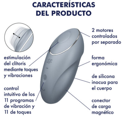 Satisfyer - tap & climax 1 vibrador lay-on cinza satisfyer layons caliente. Pt