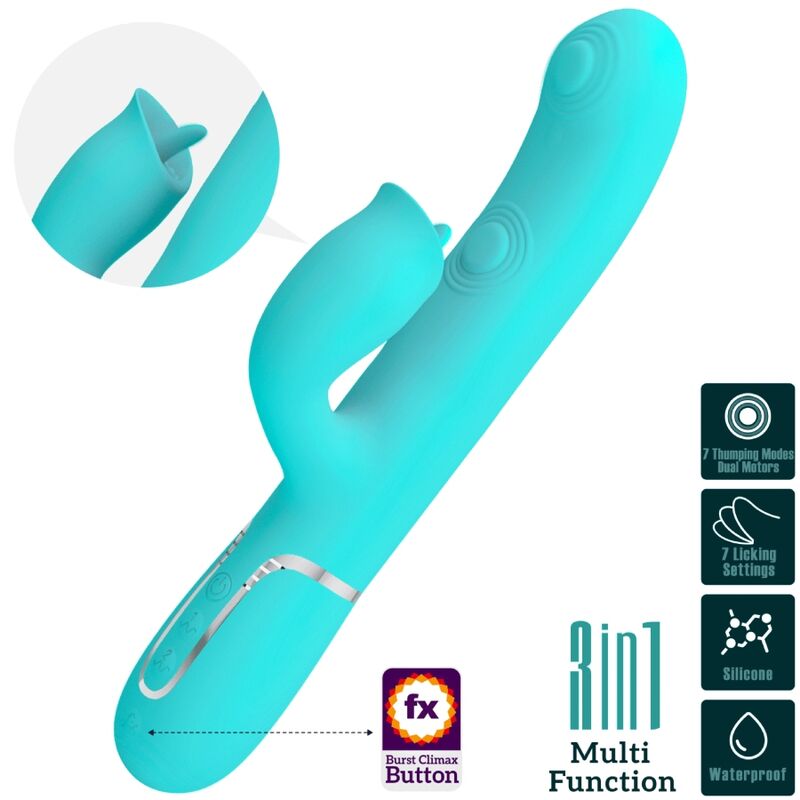 BONITO AMOR - VIBRADOR DE COELHO COM LAMBIDA AQUA VERDE 3 Bonito amor - vibrador de coelho com lambida aqua verde - image 3