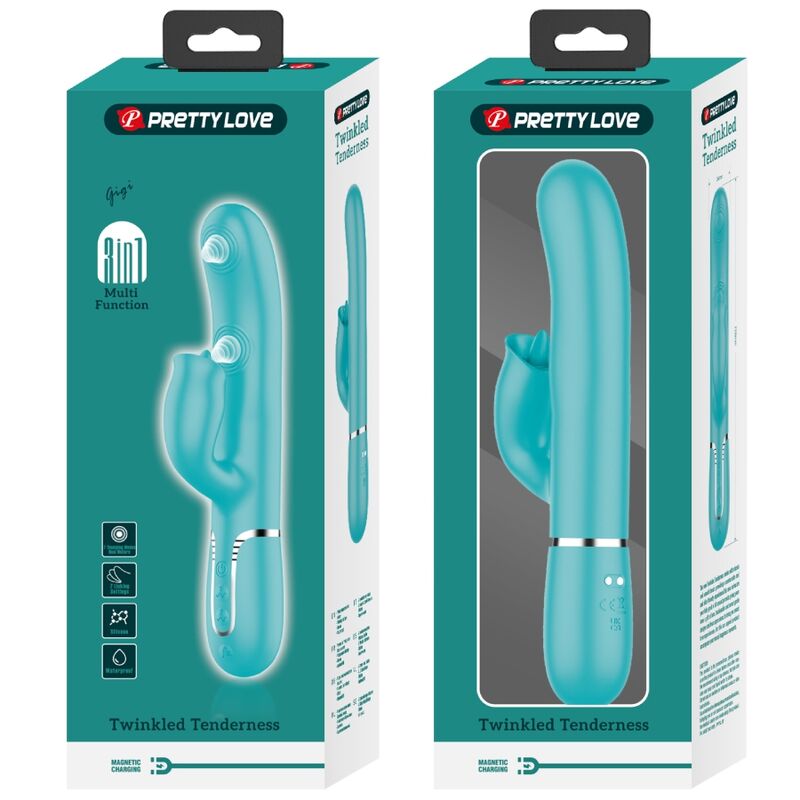 BONITO AMOR - VIBRADOR DE COELHO COM LAMBIDA AQUA VERDE 4 Bonito amor - vibrador de coelho com lambida aqua verde - image 4