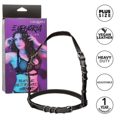 Alternative view of CALEXOTICS - EUPHORIA PLUS SIZE HALTER FIVELA ARNÊS PRETO